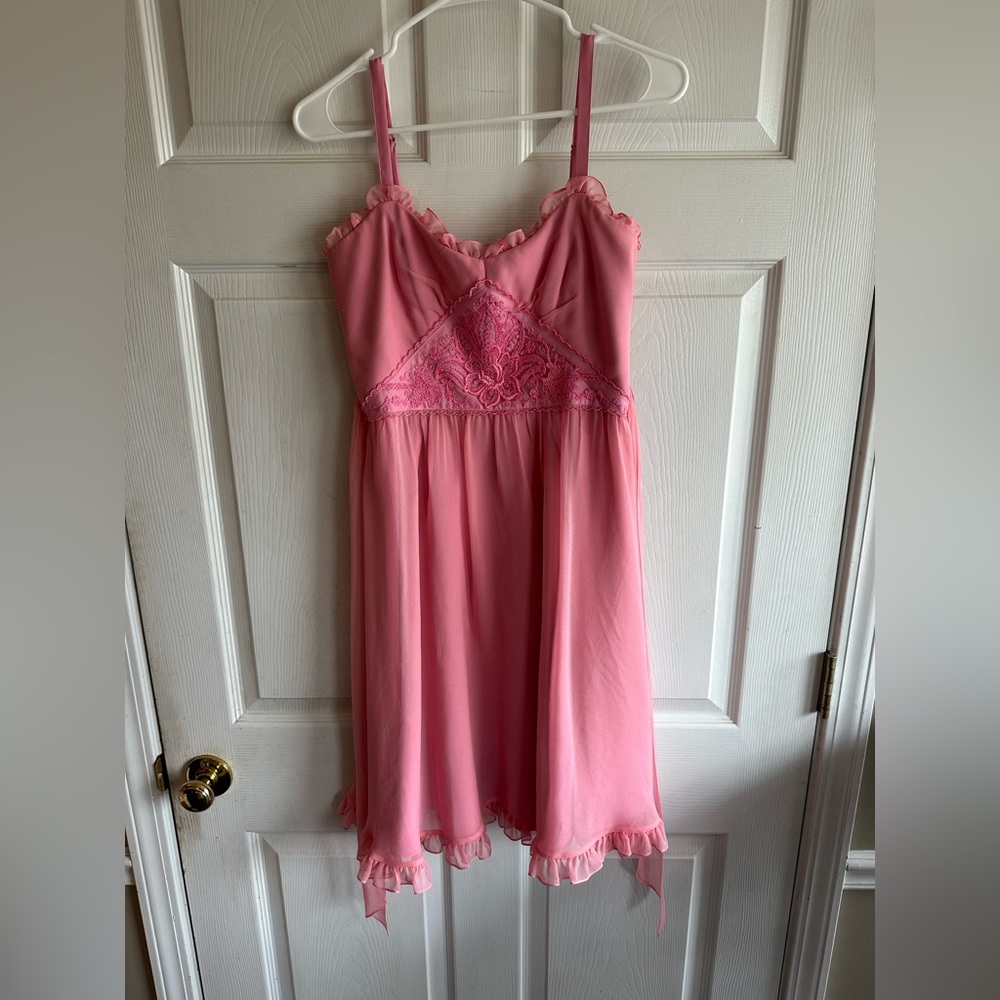 Vintage Betsey Johnson Balletcore Bubblegum Pink Slip Dress Size 4